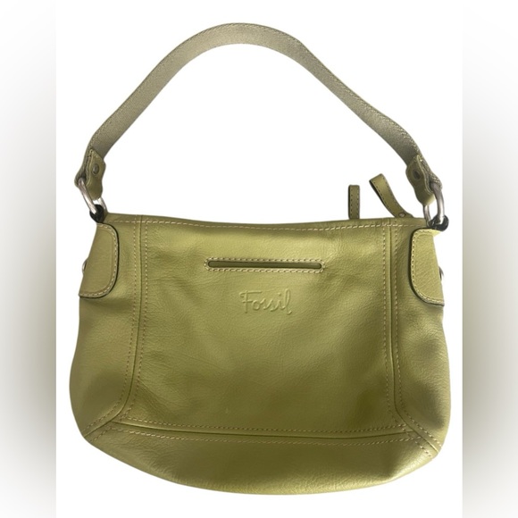 Fossil Women's chic & stylish soft Leather lime green medium sized shoulder bag - Picture 1 of 13